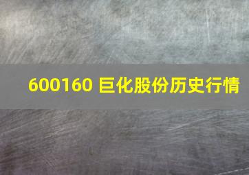 600160 巨化股份历史行情